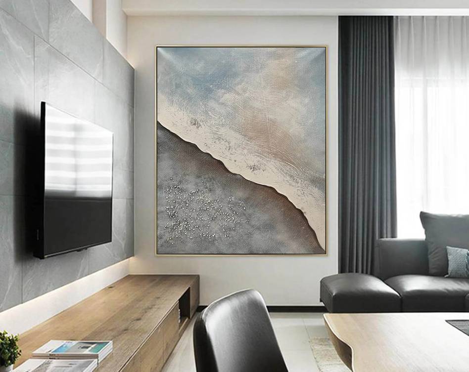 Bedroom Abstract Modern Gray Abstract Canvas Artwork 6YI16 wall art